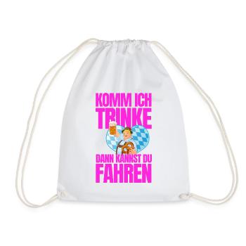 Komm ich trinke dann kannst du fahren - Turnbeutel - Weiß - Vorne