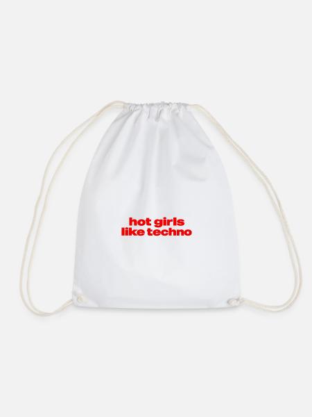 Hot Girls Like Techno – Rave & Festival Design für - Turnbeutel - Weiß