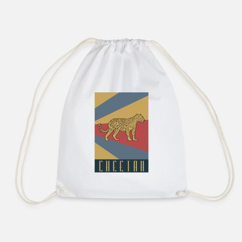 Cheetah predator cheetah gift - Drawstring Bag - white