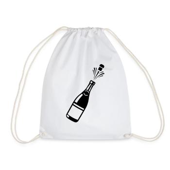 flasche - Turnbeutel - Weiß - Vorne