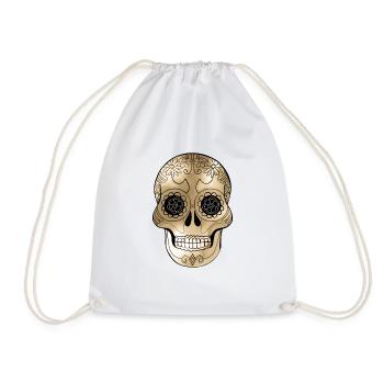 Skull v.2 Gold - Drawstring Bag - white - Front