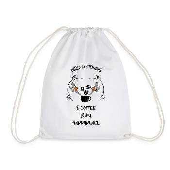 Bird Watching Bird Watching Birding Coffee - Drawstring Bag - white - Front