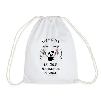 Bird Watching Bird Watching Birding Coffee - Drawstring Bag - white - Front
