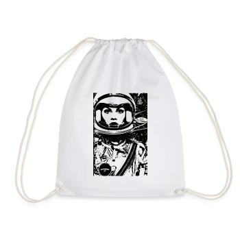 ASTRONAUTIN ASTRONAUT FRAU FRAUENPOWER STENCIL - Turnbeutel - Weiß - Vorne