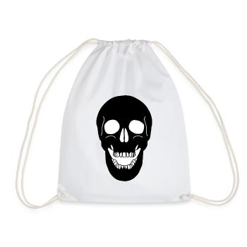 Skull skull in black - Drawstring Bag - white - Front
