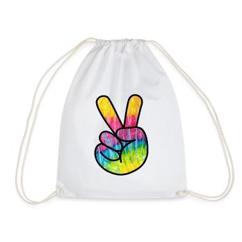 Peace - Drawstring Bag - white - Front