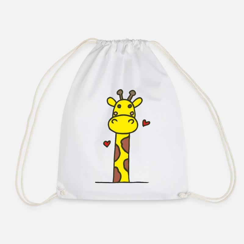 Verspielte Giraffe mit Herzen - Turnbeutel - Weiß