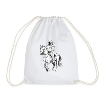Astronaut on horse on the moon - Drawstring Bag - white - Front