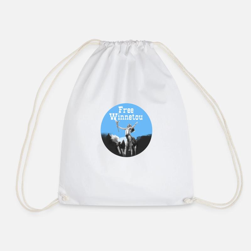 free winnetou,winnetou,indian,chief - Drawstring Bag - white