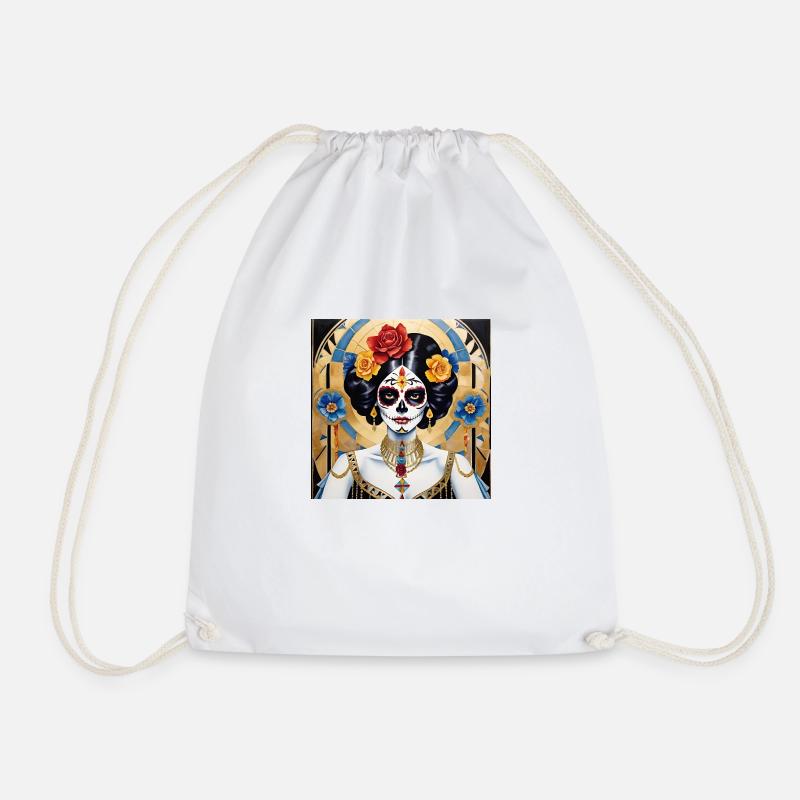 LA CATRINA MEXICO - Drawstring Bag - white