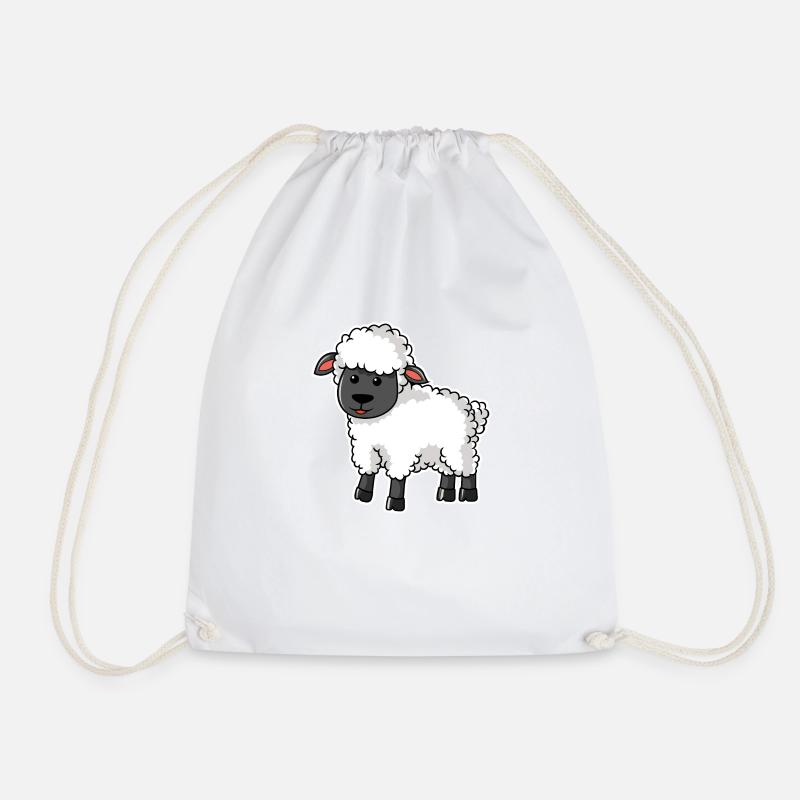 sheep - Drawstring Bag - white