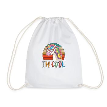 Baby Kind Sprüche Cool Einhorn Unicorn Retro - Turnbeutel - Weiß - Vorne
