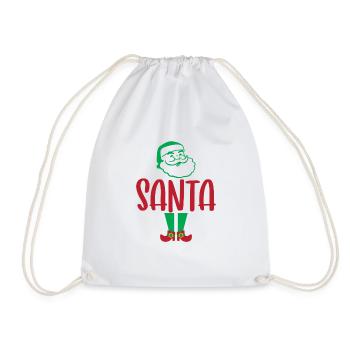 Santa Christmas Holiday Gift Tee - Turnbeutel - Weiß - Vorne