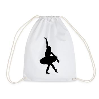 Ballerina Silhouette / Prima Ballett Tänzerin - Turnbeutel - Weiß - Vorne