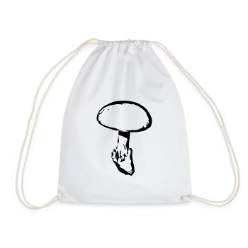 Mushroom black, mushroom picking - Drawstring Bag - white - Front
