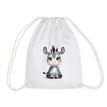 Baby- Zebra - Turnbeutel - Weiß - Vorne