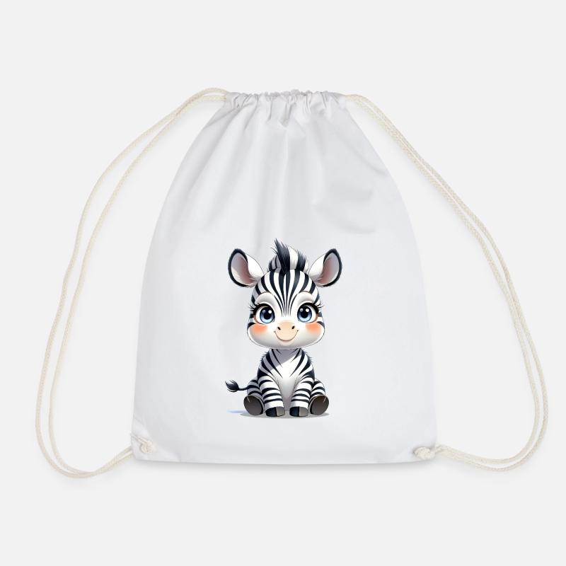 Baby- Zebra - Turnbeutel - Weiß