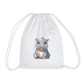 Bébé hippopotame - Sac de sport léger - blanc - Devant