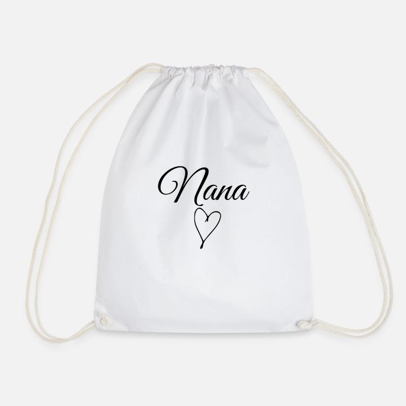 Nana Heart - Drawstring Bag - white