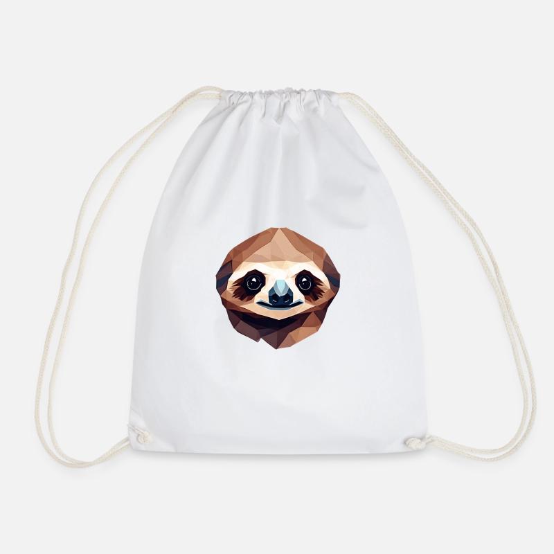 Sloth Relaxing in Style - Drawstring Bag - white