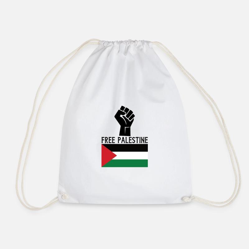 Free Free Palestine - Drawstring Bag - white