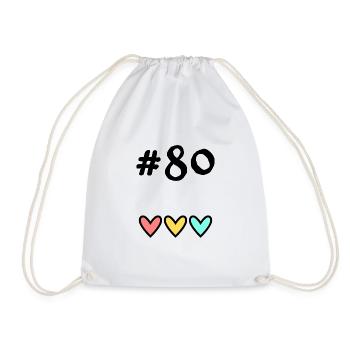 80 YEARS. 80TH ANNIVERSARY. BIRTHDAY 80 YEARS. 80 - Drawstring Bag - white - Front