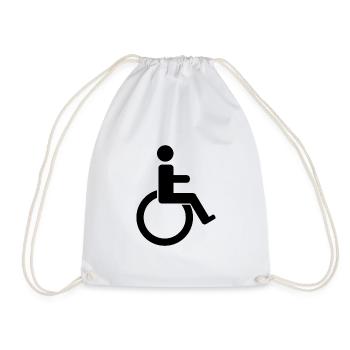 Panneau de handicap - Sac de sport léger - blanc - Devant