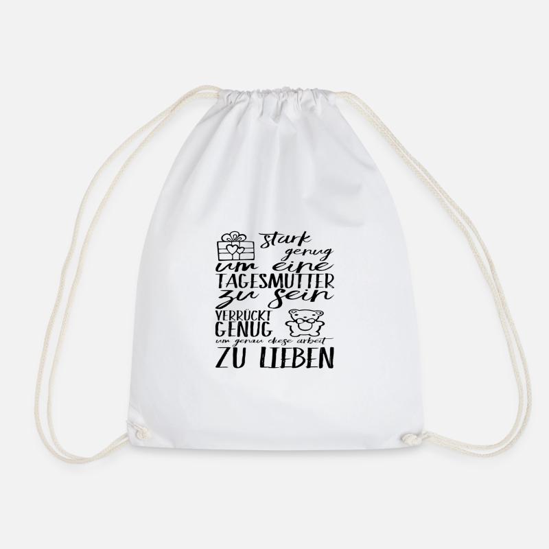 Tagesmutter Geschenk Abschiedsgeschenk Geburtstag - Turnbeutel - Weiß