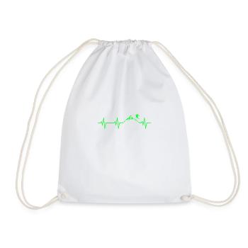 Ski Heartbeat Mountains Ski ECG Cadeau Tshirt - Sac de sport léger - blanc - Devant