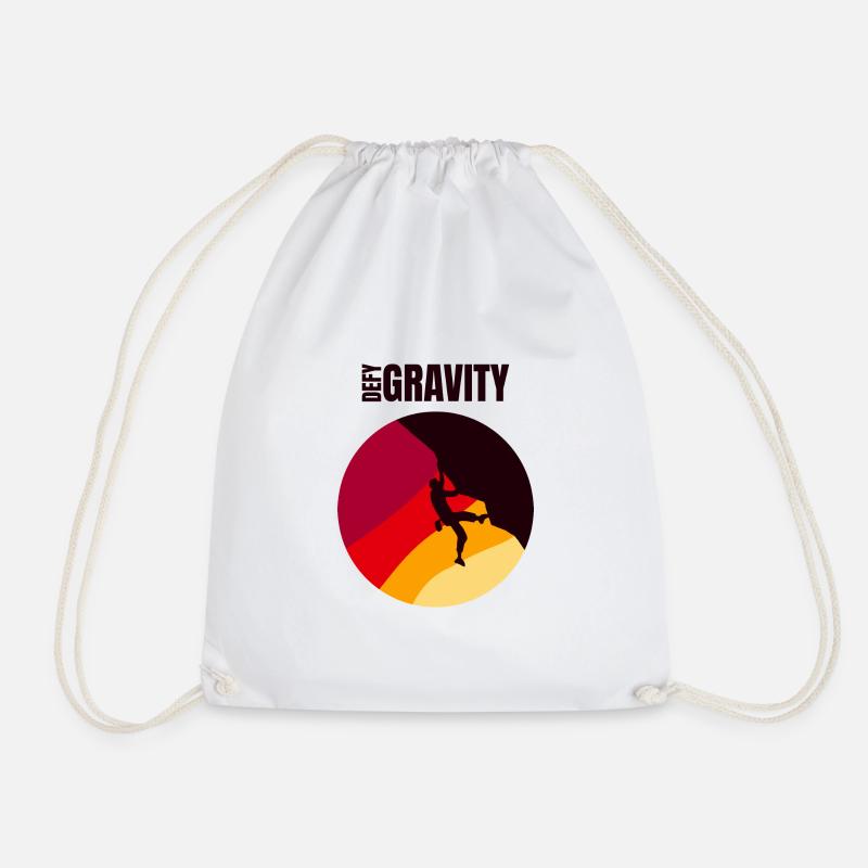 Defy Gravity - Kletterer Geschenk - Turnbeutel - Weiß