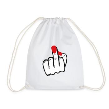 Mittelfinger - Turnbeutel - Weiß - Vorne
