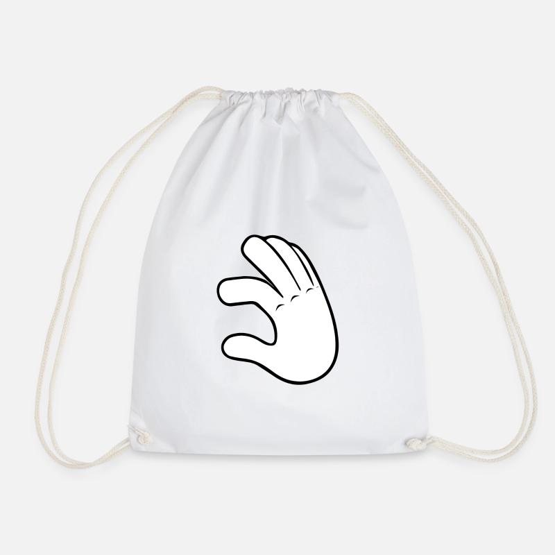 Hand Low | Black/White - Turnbeutel - Weiß