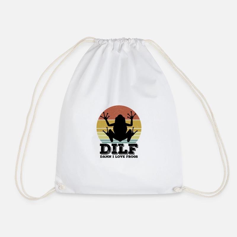 Frog - Drawstring Bag - white