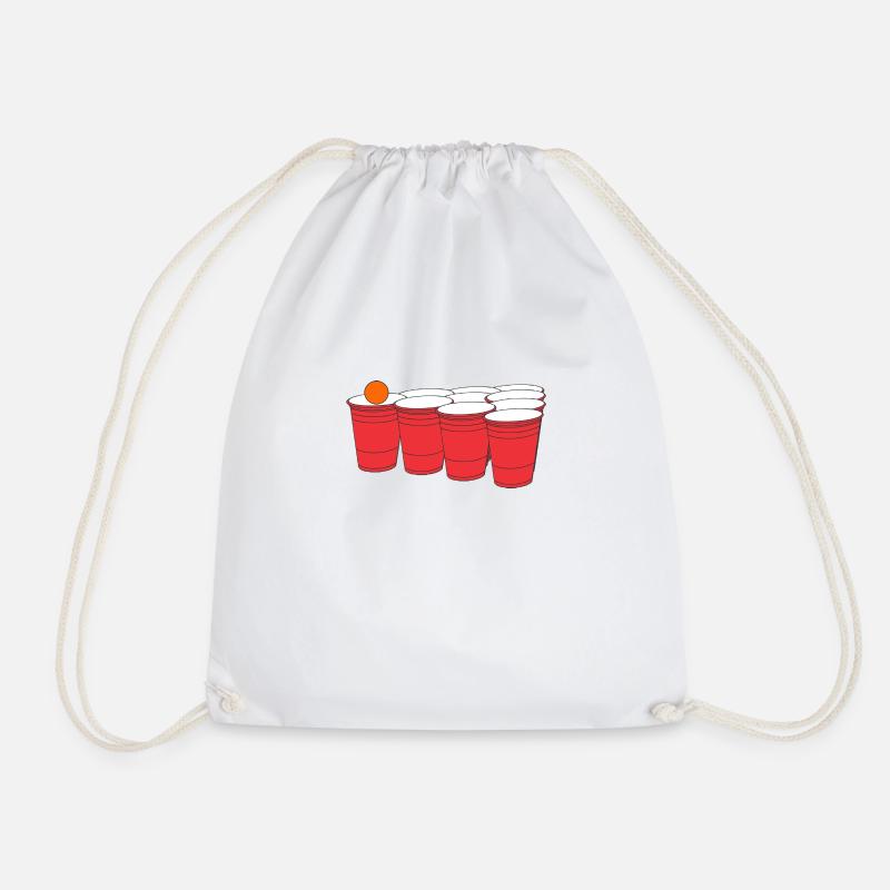 Beerpong mug - Drawstring Bag - white