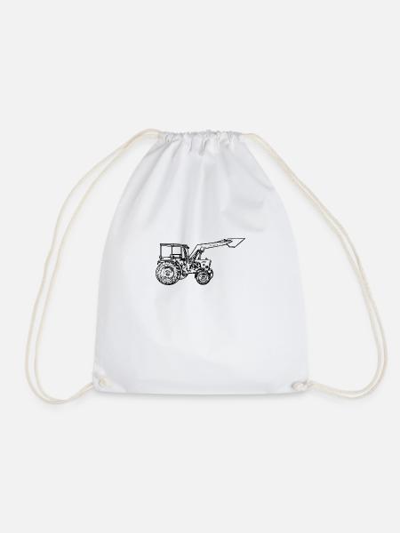 tractor - Drawstring Bag - white