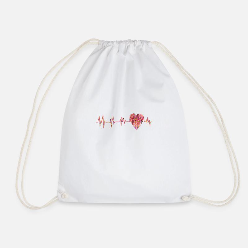 coeur électrocardiogramme - Sac de sport léger - blanc