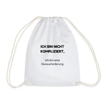 kompliziert - Turnbeutel - Weiß - Vorne