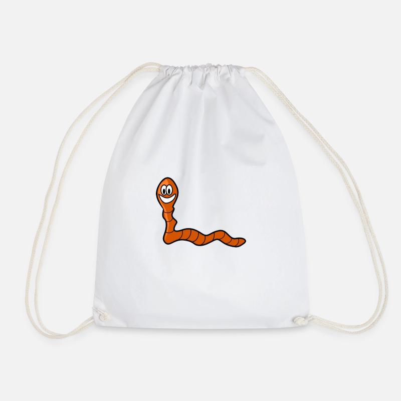 Worms - Drawstring Bag - white