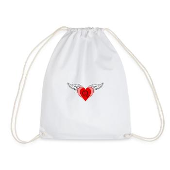 Heart Q - Drawstring Bag - white - Front