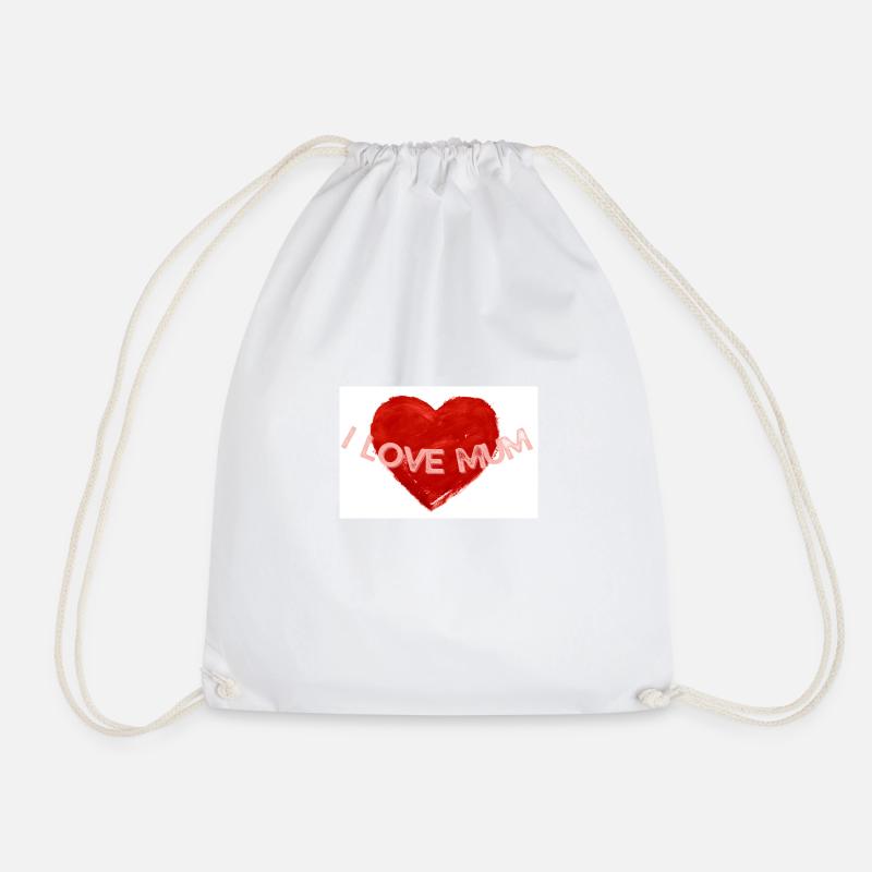 I love Mum - Drawstring Bag - white