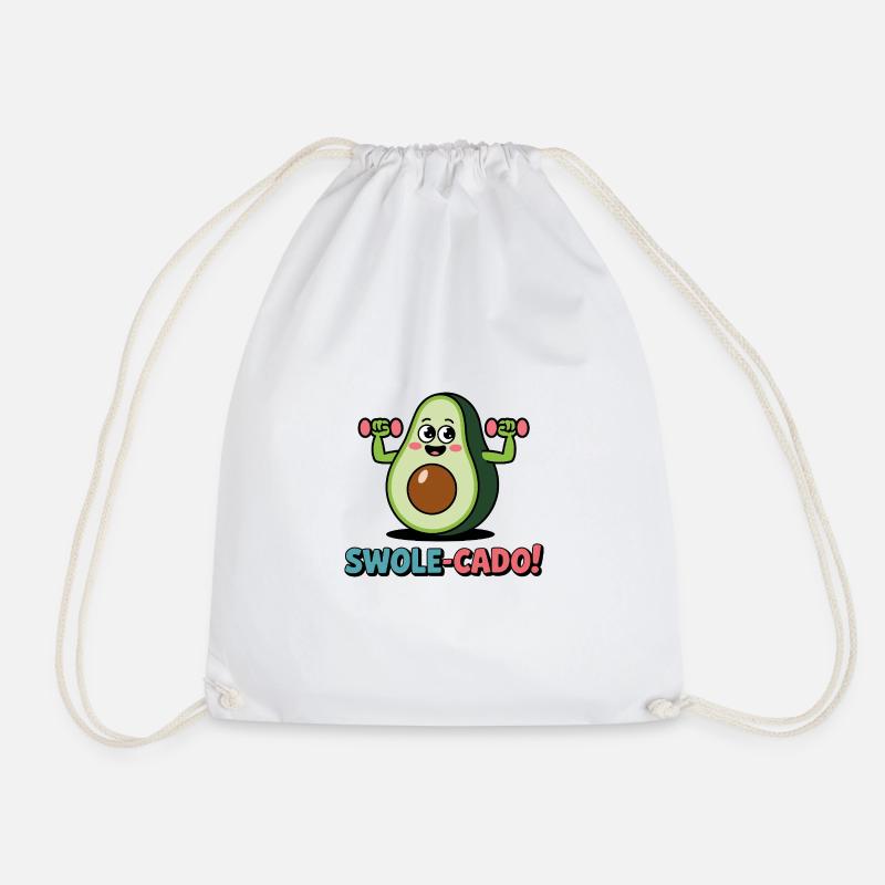 Swole-Cado ! - Drawstring Bag - white