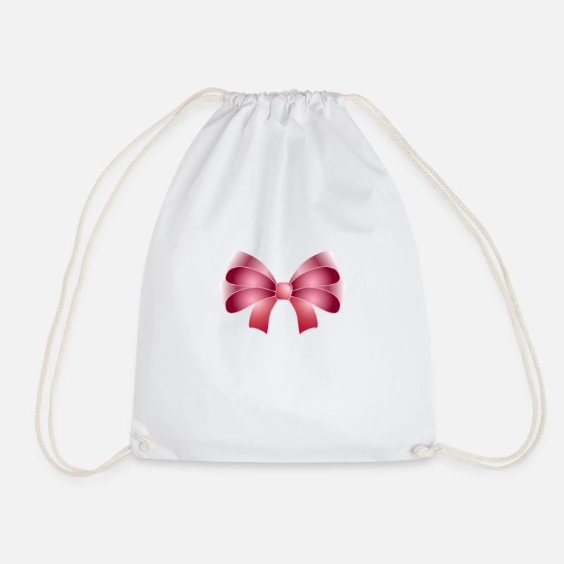 Elegante Schleife in rosa - Turnbeutel - Weiß