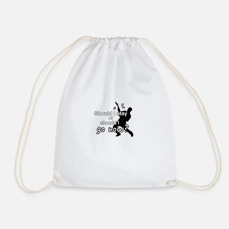 "Should I stay or should I go now?" - Drawstring Bag - white