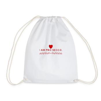 I AM PRO SECCO. Prosecco Lover, cool NEW Design!!! - Drawstring Bag - white - Front