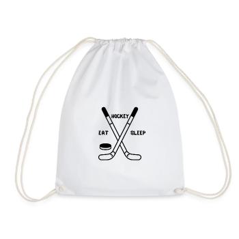 Eat, Sleep, Hockey - Turnbeutel - Weiß - Vorne