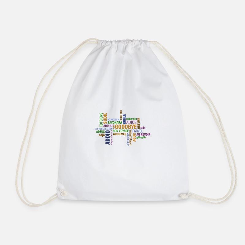 Goodbye - Drawstring Bag - white