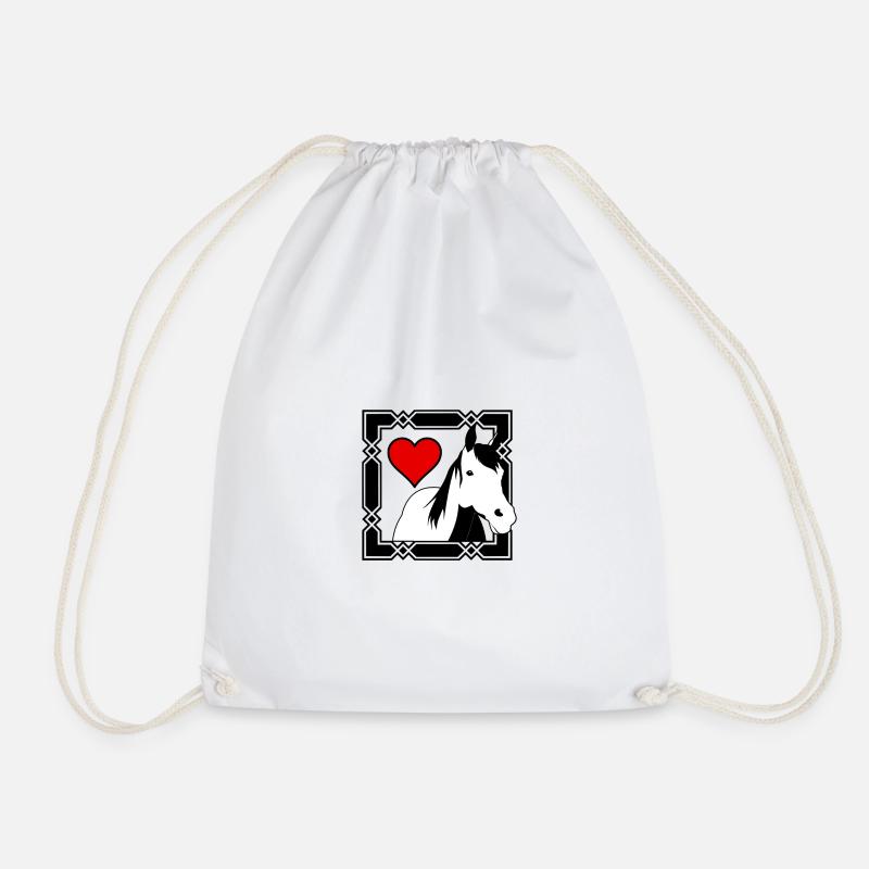 Die Liebe zum Pferd Geschenk Reiter Reiten - Turnbeutel - Weiß
