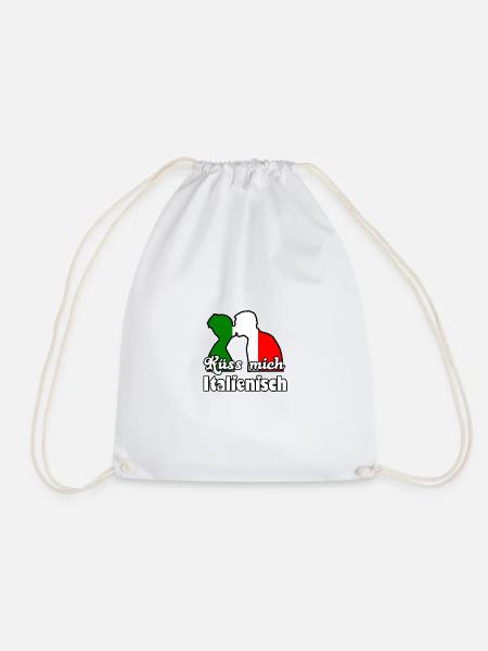 Küss mich Italienisch Geschenk - Turnbeutel - Weiß