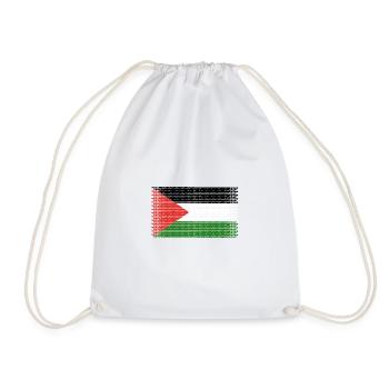 heart flag love palestine - Drawstring Bag - white - Front