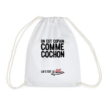 copain comme cochon citation1 expression - Sac de sport léger - blanc - Devant